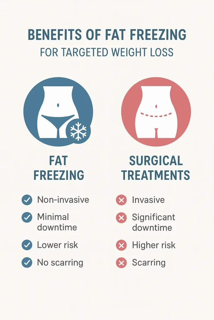 graphic showing the benefits of fat freezing Wheathampstead
