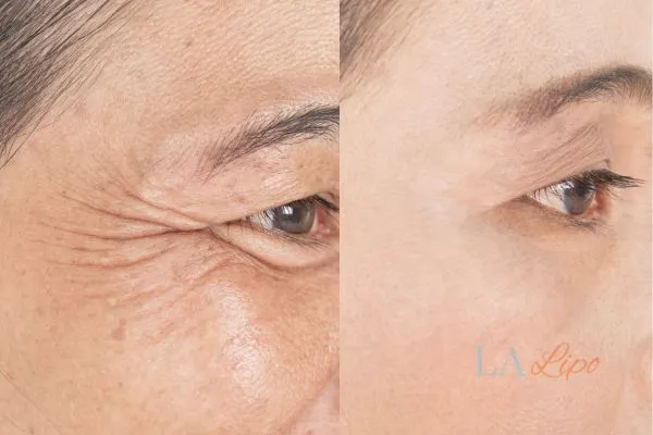 Before and after results of woman - HI-fu wrinkles reduction treatment Wheathampstead