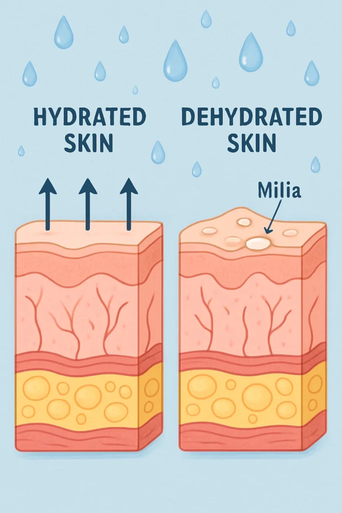 The importance of hydration and milia production Wheathampstead
