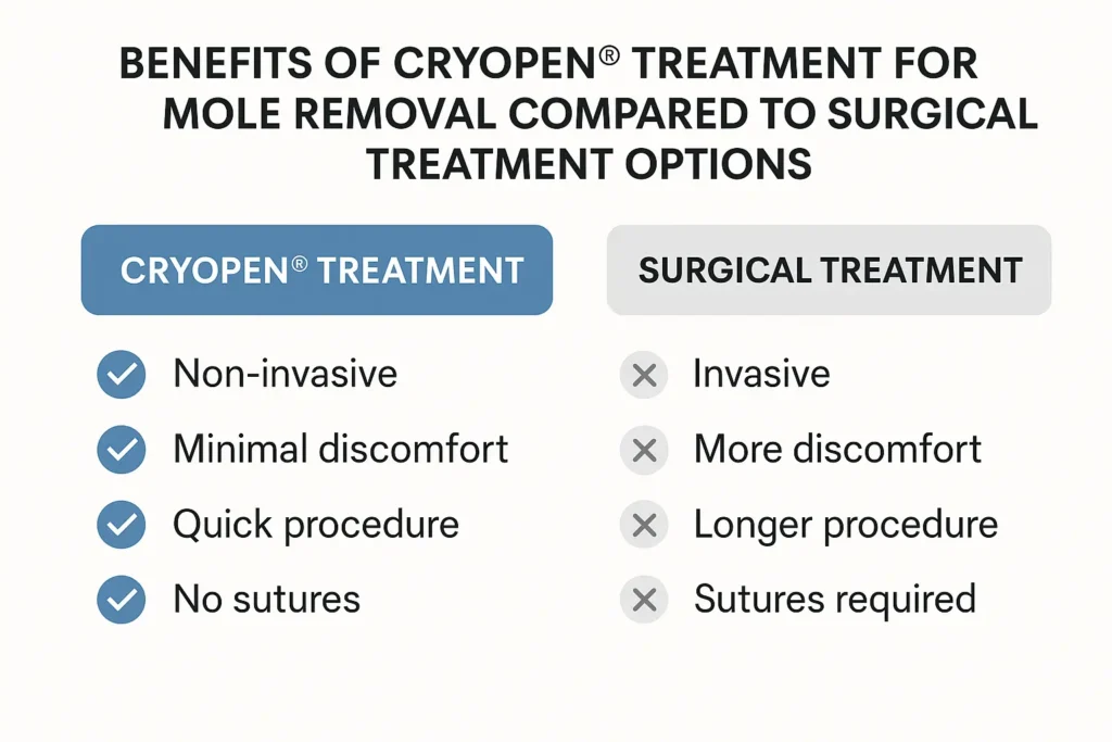 Benefits of facial mole removal Wheathampstead - call our team today to book a consultation
